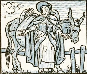 Wdowa sprzedająca piasek, ilustracja do piosenki „Kto żyje tak wesoło w całej tej krainie”, z „Pan-Pipes”, Księgi starych pieśni w nowej aranżacji iz akompaniamentami Theo. Marzials, opublikowane w Lon